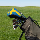 Drie Kronen Zweedse vlag Golfheadcover (Insitu)