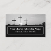 Drie kruis monochrome zonsopgang kerkvoorganger visitekaartje (Voorkant)