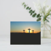 Drie kruisen bij zonsopgang Christelijk geloof Briefkaart (Staand voorkant)