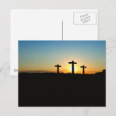 Drie kruisen bij zonsopgang Christelijk geloof Briefkaart (Voorkant / Achterkant)