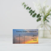 Drie kruisen en zonneschermen visitekaartje (Staand voorkant)