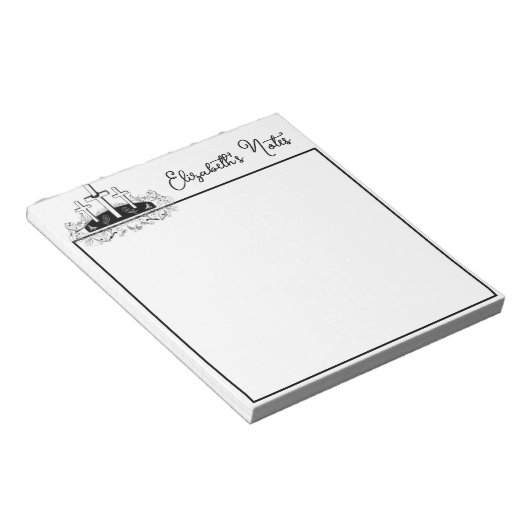 Drie kruisen gepersonaliseerd notitieblok (Schuin)