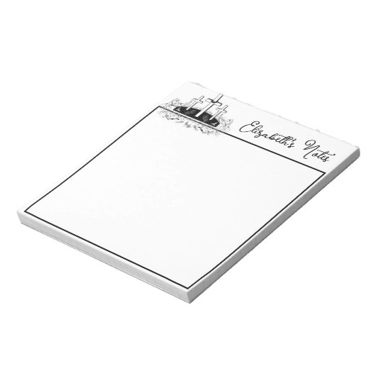 Drie kruisen gepersonaliseerd notitieblok (Linkerzijde)