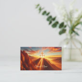 Drie kruisen in de woestijn visitekaartje (Staand voorkant)