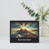 Drie kruisen in een hemels landschap briefkaart (Staand voorkant)