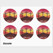 Drie kruisen Jezus Christus verlossing Christelijk Ronde Sticker (Vel)