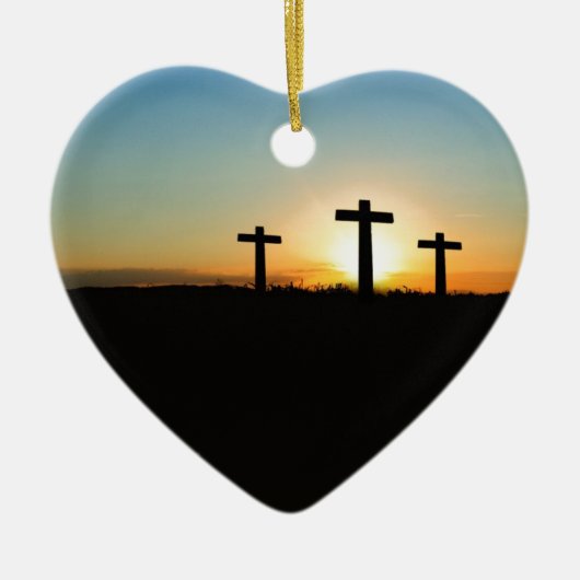 Drie kruisen keramisch ornament (Voorkant)