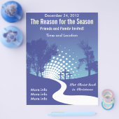 Drie kruisen kerstprogramma flyer (Enkel)