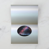 Drie kruisen op een heuvel onder de Melkweg Feestdagen Kaart (Binnen)