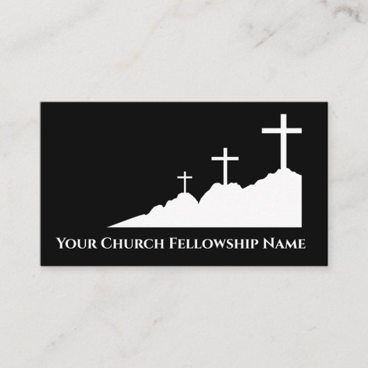 Drie kruisen op Mound Logo2 Visitekaartje (Voorkant)