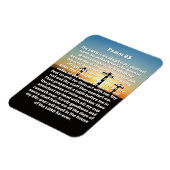 Drie kruisen Psalm 23 Gebed bij zonsondergang Magneet (Linkerzijde)