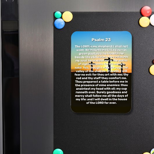 Drie kruisen Psalm 23 Gebed bij zonsondergang Magneet