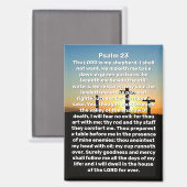 Drie kruisen Psalm 23 Gebed bij zonsondergang Magneet (Voorkant / Achterkant)