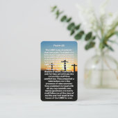 Drie kruisen Psalm 23 Sunset Memorial Prayer Kaart Visitekaartje (Staand voorkant)