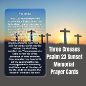 Drie kruisen Psalm 23 Sunset Memorial Prayer Kaart Visitekaartje
