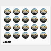 Drie kruisen Psalm 23 Zonsondergang Bijbelvers Ronde Sticker (Vel)