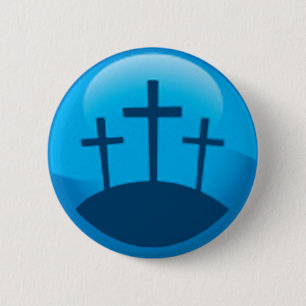 drie kruisen ronde button 5,7 cm