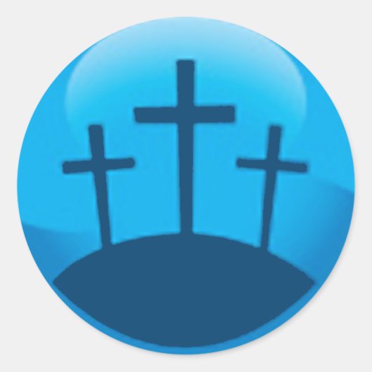 Drie kruisen ronde sticker (Voorkant)