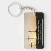 Drie kruisen Sunrise Church Pastor Business Sleutelhanger (Voorkant)