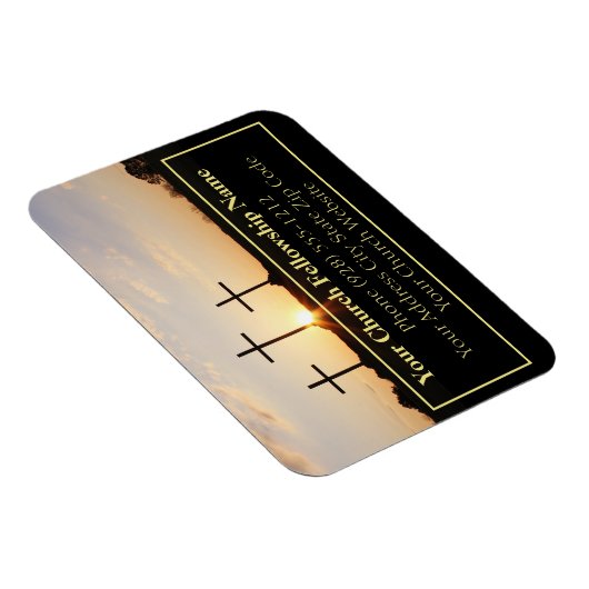 Drie kruisen Sunrise Church Visitekaartjes Magneet (Rechterzijde)