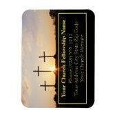 Drie kruisen Sunrise Church Visitekaartjes Magneet (Verticaal)