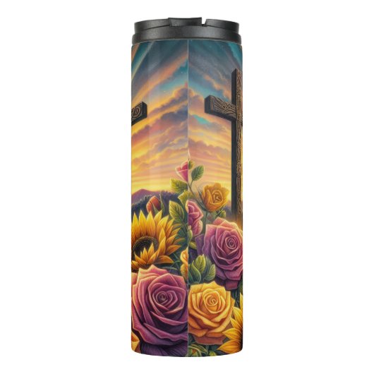 Drie kruisen Sunset Floral Radiance Thermosbeker (Achterkant)