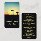 Drie kruisen Sunset Funeral Prayer Kaart Visitekaartje (Voorkant / Achterkant)