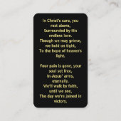 Drie kruisen Sunset Funeral Prayer Kaart Visitekaartje (Achterkant)