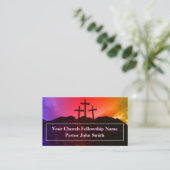 Drie kruisen van de Rainbow Mountain kerk Visitekaartje (Staand voorkant)