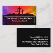 Drie kruisen van de Rainbow Mountain kerk Visitekaartje (Voorkant / Achterkant)