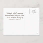 Drie kruisingen 'Hij is levend' paasBriefkaart Feestdagenkaart (Achterkant)