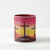 Drie kruisingen kroonfixatie John 3:16 Coffee Mok  (Midden)