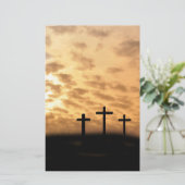 Drie kruisingen met een Sunset Easter Briefpapier (Staand voorkant)
