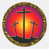 DRIE KRUISINGEN RONDE STICKER (Voorkant)