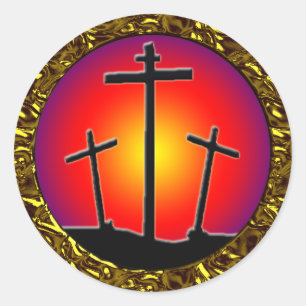 DRIE KRUISINGEN RONDE STICKER