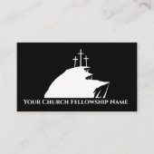 Drie Kruizen Cliff Zwart/Wit Kerk Pastor Visitekaartje (Voorkant)