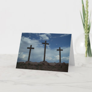 Drie Kruizen Golgotha Jezus Christus Wenskaart Kaart