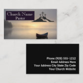 Drie Kruizen Lege Boot Sunrise Kerk Pastor Visitekaartje (Voorkant / Achterkant)