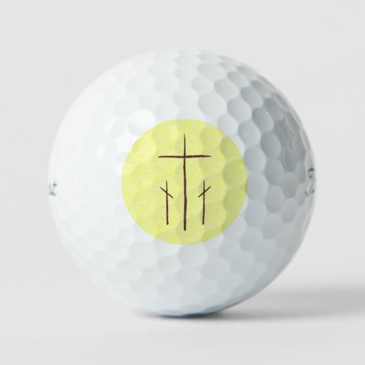 Drie kruizen op Calvarie Golfballen (Voorkant)