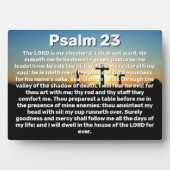 Drie kruizen Psalm 23 Zonsondergang Bijbelvers Fotoplaat (voorkant)