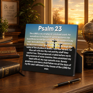 Drie kruizen Psalm 23 Zonsondergang Bijbelvers Fotoplaat