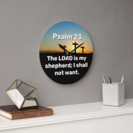 Drie kruizen Psalm 23 Zonsondergang Bijbelvers Grote Klok
