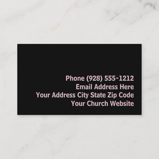 Drie Kruizen Roze Zonsopgang Kerk Visitekaartje (Achterkant)