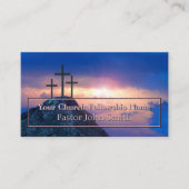 Drie Kruizen Roze Zonsopgang Kerk Visitekaartje (Voorkant)