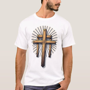 Drie Kruizen Vintage Gravure Faith T-shirt (1)
