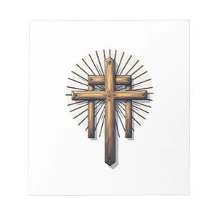 Drie Kruizen Vintage Gravure Faith T-shirt (1) Notitieblok