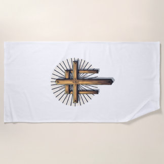 Drie Kruizen Vintage Gravure Faith T-shirt (1) Strandlaken