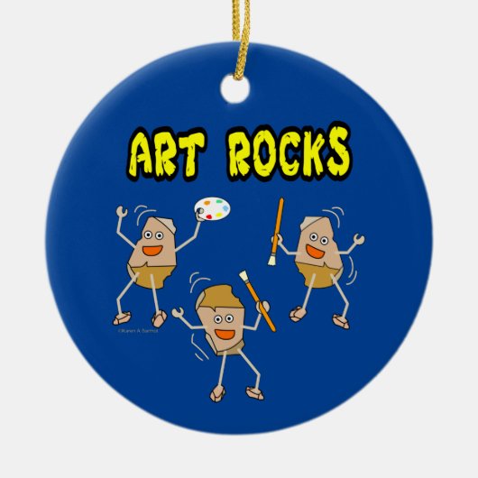 Drie Kunst Rocks Keramisch Ornament (Voorkant)