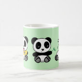 Drie Kute Little Pandas op Green Koffiemok (Center)