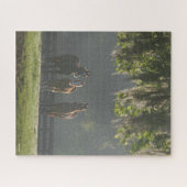 Drie kwart paarden staan in de lijst legpuzzel (Horizontaal)